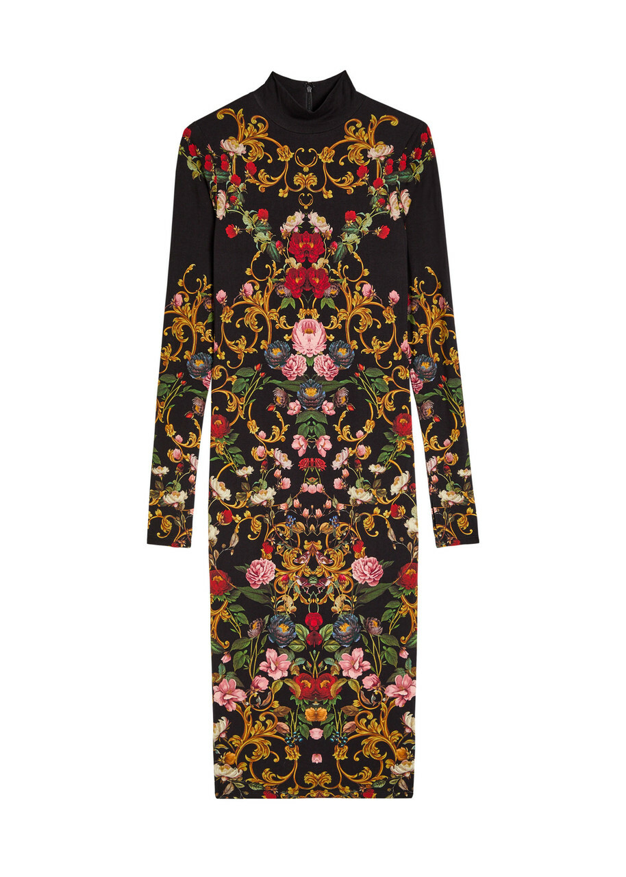 Alice + Olivia Delora Floral-print Jersey Midi Dress Multicoloured 1