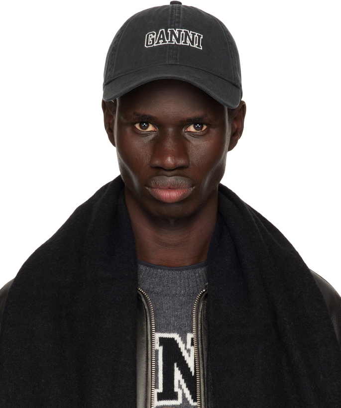 Photo: GANNI Black Embroidered Logo Cap