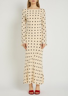 Reformation Esra Polka dot Chiffon Maxi Dress White
