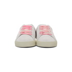 Saint Laurent Off-White and Pink Court Classic SL/06 Sneakers