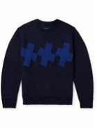 Blue Blue Japan - Jacquard-Knit Mohair-Blend Sweater - Blue