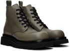 Bottega Veneta Khaki Lug Lace-Up Boots