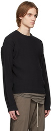 Rick Owens Black Biker Round Neck Sweater