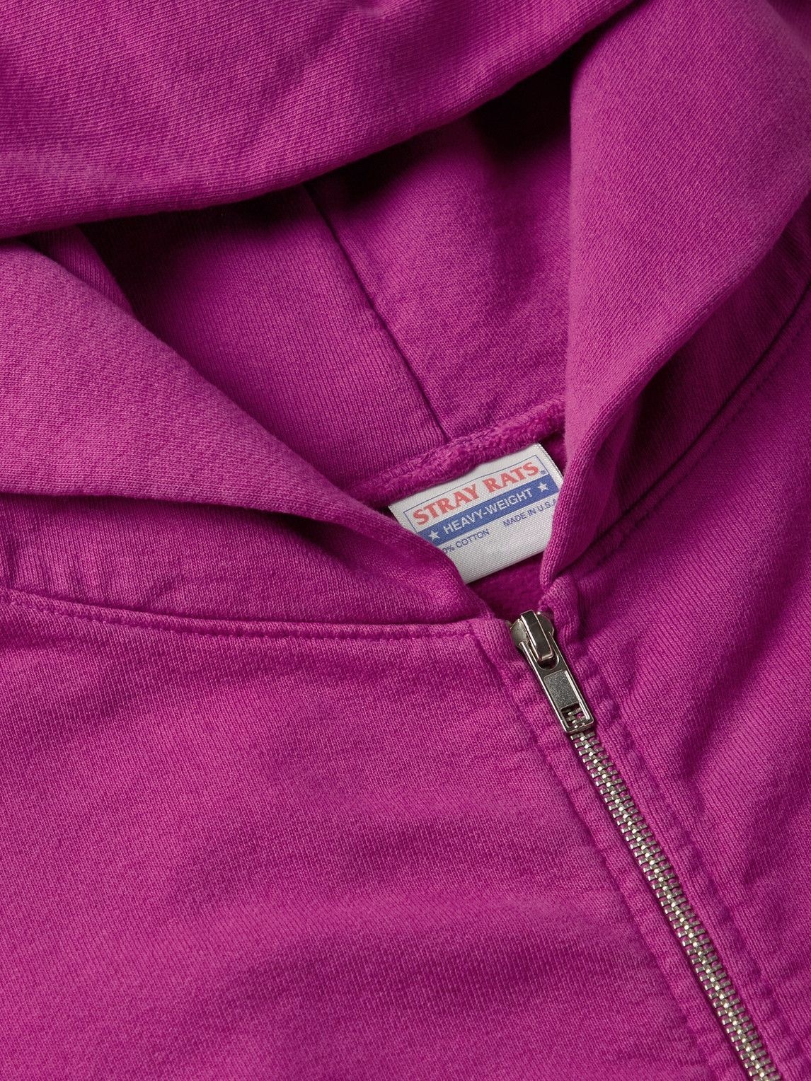 Stray Rats - Logo-Print Cotton-Jersey Zip-Up Hoodie - Purple
