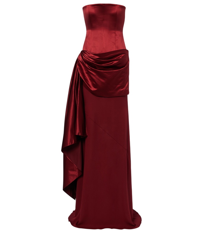 Photo: Alex Perry Draped silk corset gown