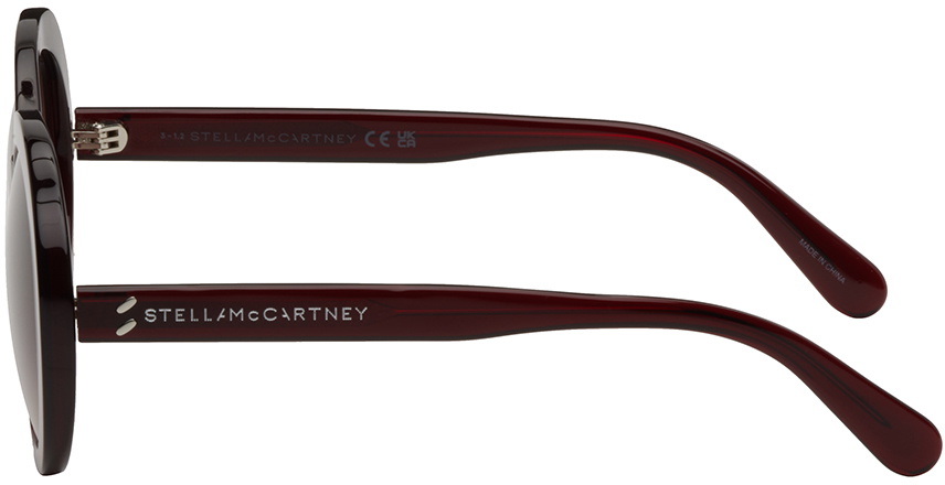 Stella McCartney Burgundy Falabella Pin Round Sunglasses