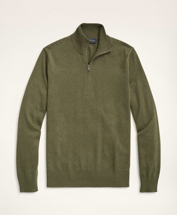 Photo: Brooks Brothers Men's Supima Cotton Half-Zip Sweater | Green