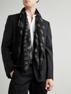 McQueen - Fringed Printed Modal and Silk-Blend Scarf