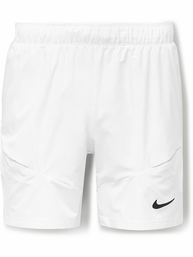 Photo: Nike Tennis - NikeCourt Advantage Straight-Leg Logo-Print Dri-FIT Tennis Shorts - White