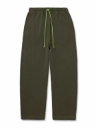 The Elder Statesman - Wide-Leg Cotton and Cashmere-Blend Jersey Sweatpants - Green