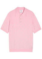 Casablanca Crystal-embellished Merino Wool Polo Shirt Pink