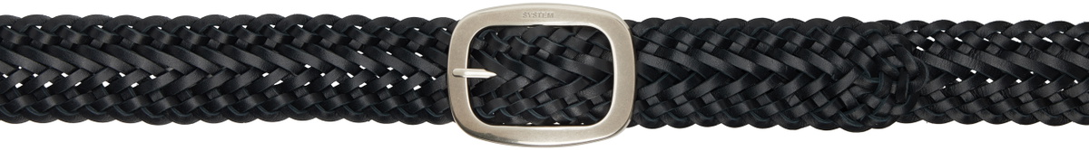 System Black Weaving Leather Belt