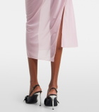 Courrèges Draped sheer jersey crêpe midi dress