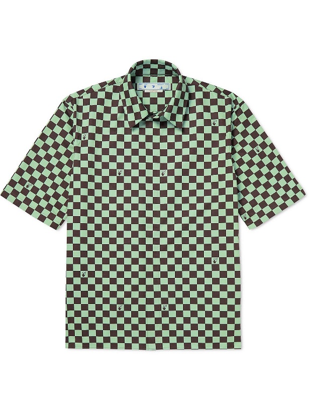 Photo: Off-White - Checked Cotton-Twill Shirt - Green