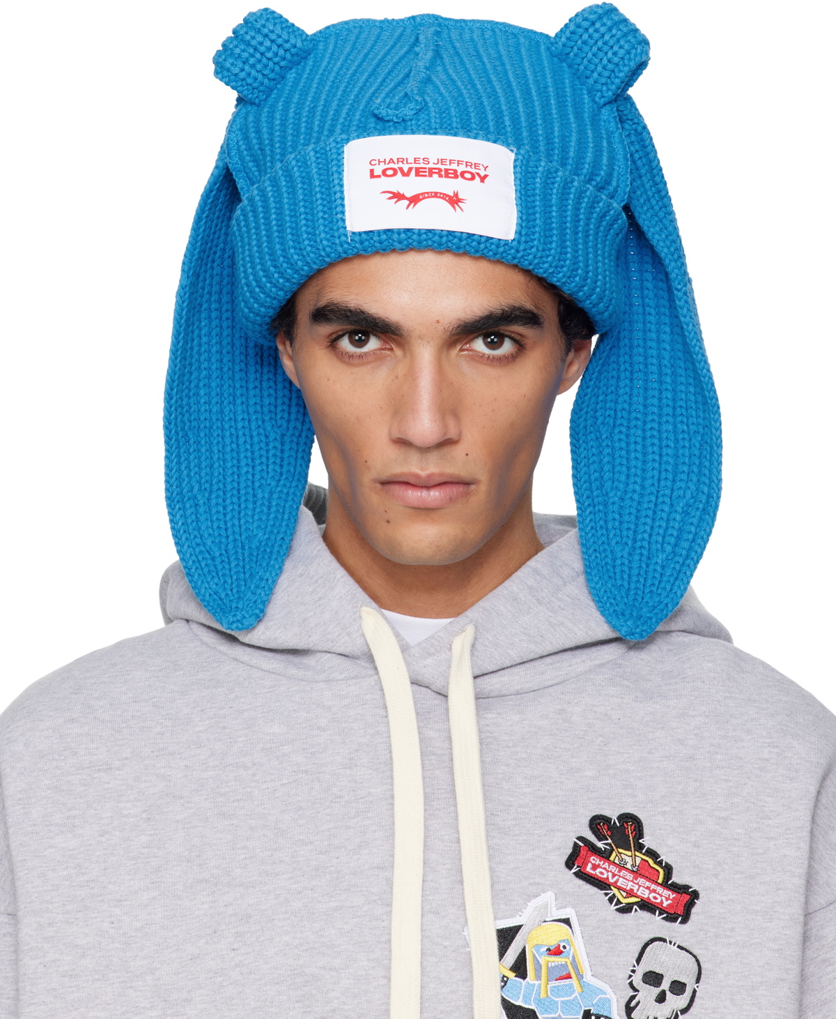 Charles Jeffrey LOVERBOY Blue Chunky Rabbit Beanie Charles Jeffrey Loverboy