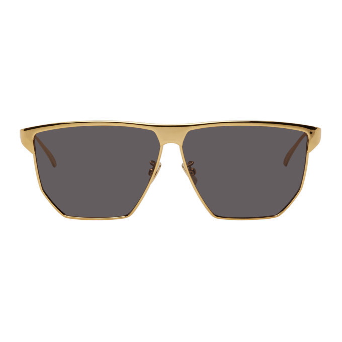 Photo: Bottega Veneta Gold Square Sunglasses