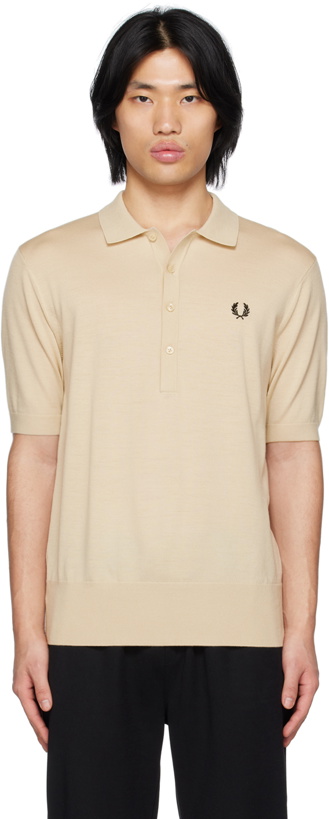 Photo: Fred Perry Beige Embroidered Polo