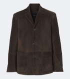 Yves Salomon Single-breasted suede jacket