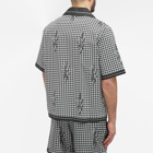 AMIRI Men's Houndstooth Short Sleeve Vacation Shirt in Black