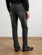 Etro - Roma Slim-Fit Straight-Leg Logo-Embroidered Jeans - Gray