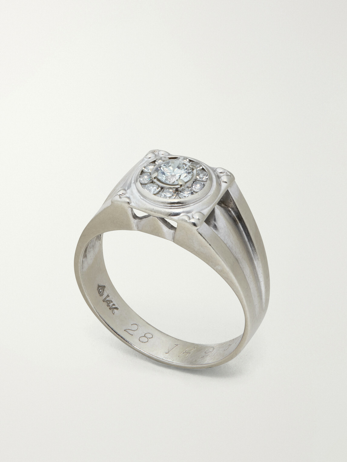 FOUNDWELL - Vintage 1980s 14-Karat White Gold Diamond Ring - Silver