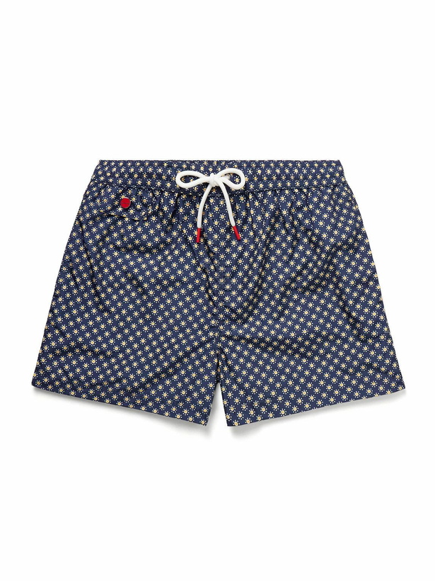 Photo: Kiton - Straight-Leg Mid-Length Printed Swim Shorts - Blue