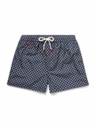 Kiton - Straight-Leg Mid-Length Printed Swim Shorts - Blue