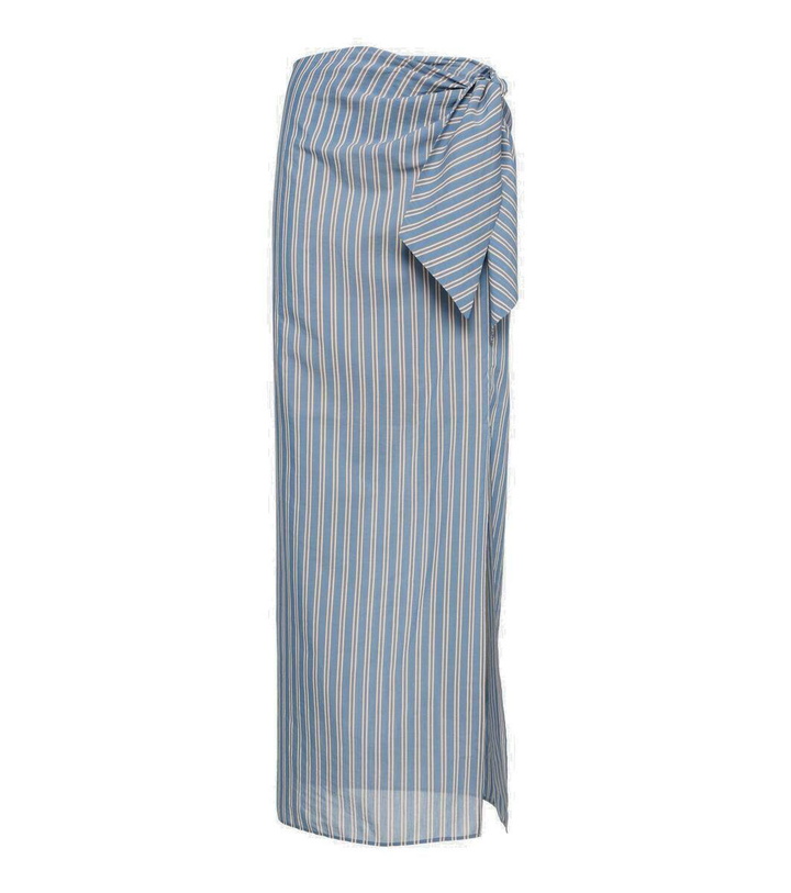 Photo: Brunello Cucinelli Striped cotton and silk wrap skirt