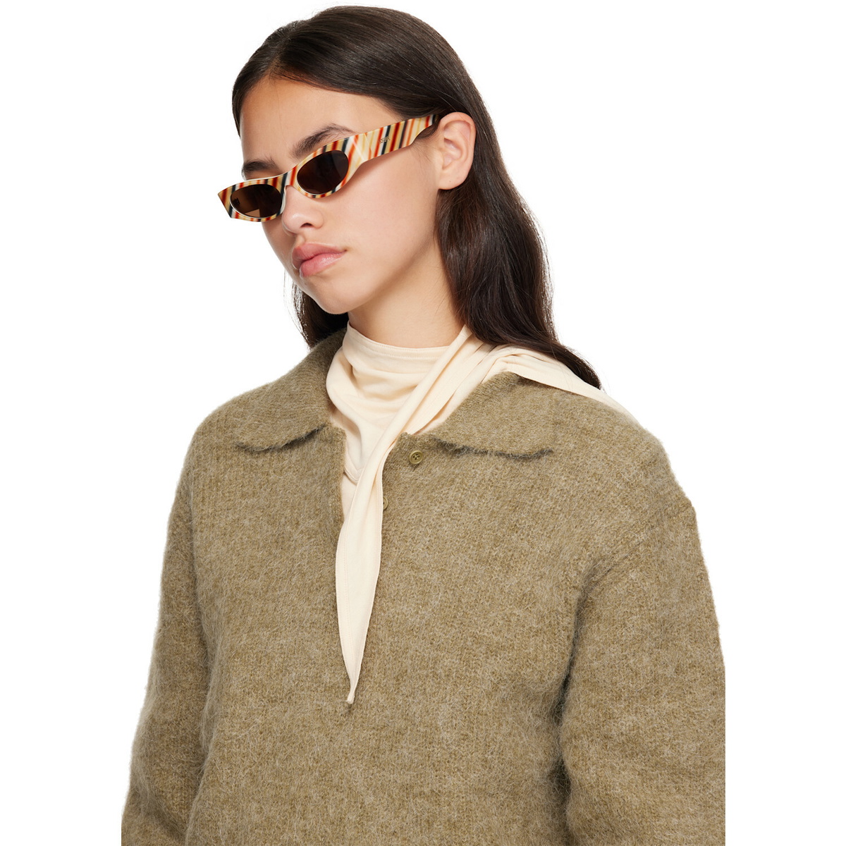 LOEWE Beige Flash Slim Cateye Sunglasses