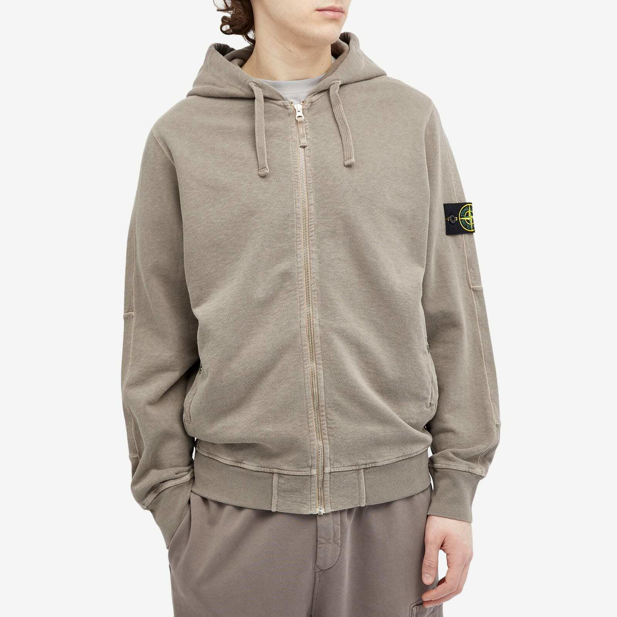 ★送料関税込★Stone  Malfile Fleece Effect Zip Hoodie Stone Island Malfile Fleece Garment Dyed Old Effect Zip