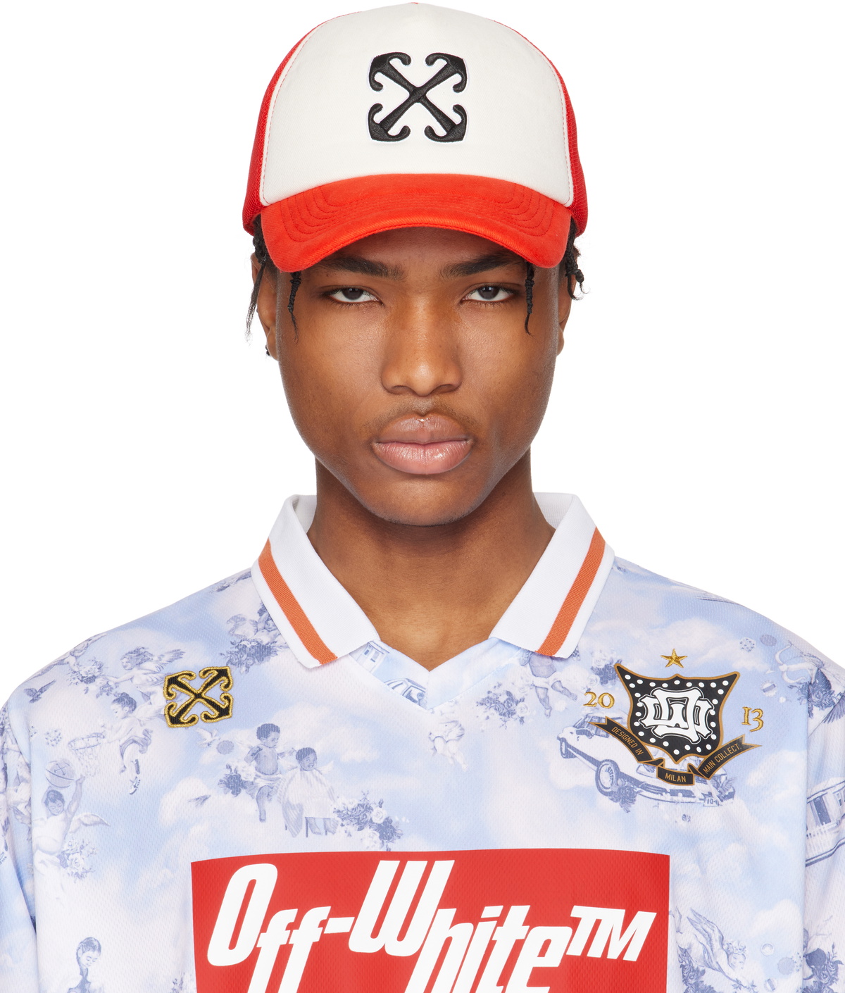 帽子 Off-White Men's multi Hat OFF-WHITE - Multi Logo Cotton Baseball Cap Off-White