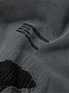 Neighborhood - Savage Logo-Embroidered Distressed Cotton-Jersey Hoodie - Gray