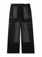 JIYONGKIM - Straight-Leg Layered Sun-Bleached Cotton-Canvas Trousers - Black