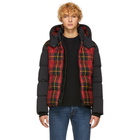 Mackage Red and Black Down Plaid Rylan Jacket