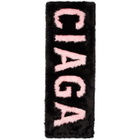 Balenciaga Black and Pink Faux-Fur Giant Scarf