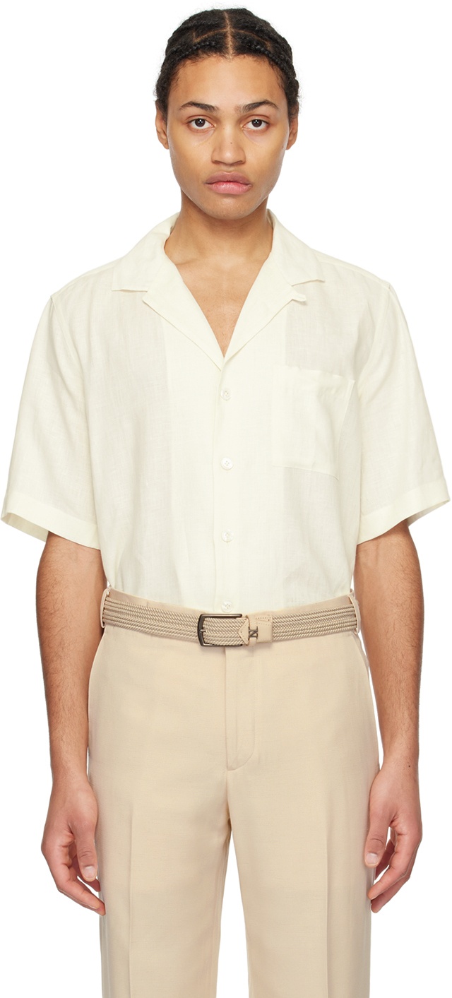 Photo: Lardini Off-White Patch Pocket Shirt