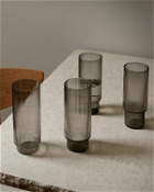 Ferm Living Ripple Long Drink Glasses   Set Of 4 Grey - Mens - Tableware
