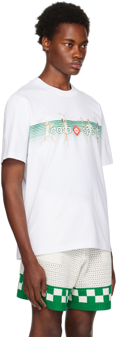 Casablanca White Playful Stripes T-Shirt Casablanca
