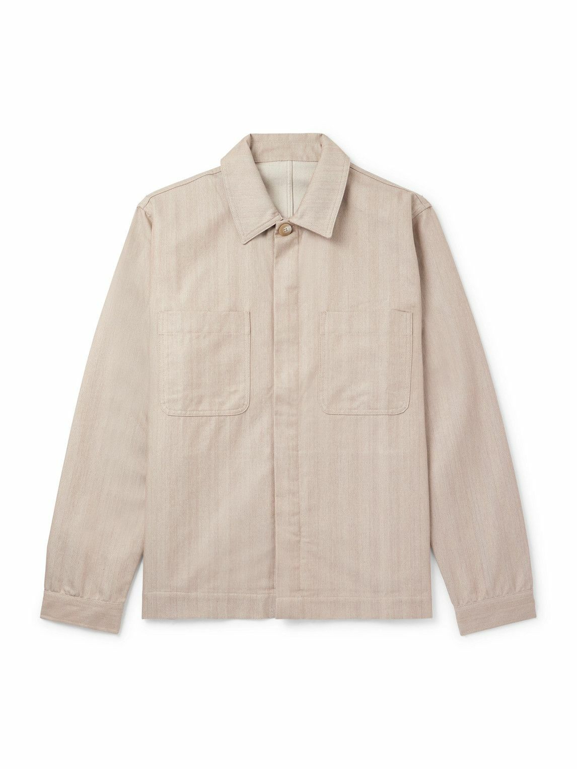 Frescobol Carioca - Fonted Herringbone Cotton Overshirt - Neutrals