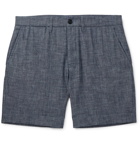 Mr P. - Slim-Fit Selvedge Cotton-Chambray Shorts - Navy