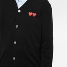 Comme des Garçons Play Men's Double Heart Cardigan in Black