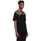 Marcelo Burlon County of Milan Black and Gold Snakes T-Shirt