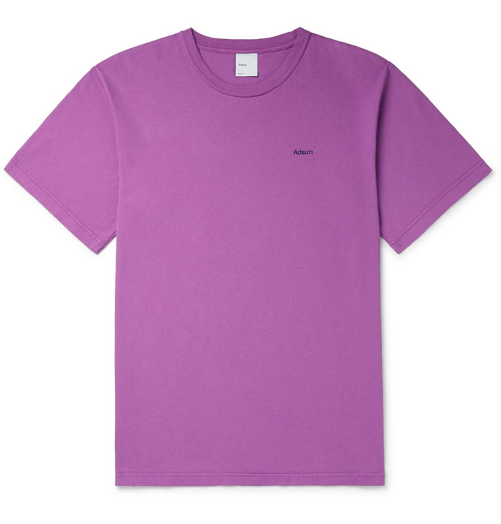 Photo: Adsum - Logo-Print Cotton-Jersey T-Shirt - Purple