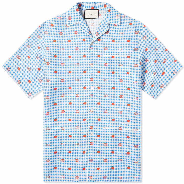 Photo: Gucci GG Jacquard Check Bowling Shirt