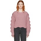 Stella McCartney Pink Scalloped Crewneck Sweater