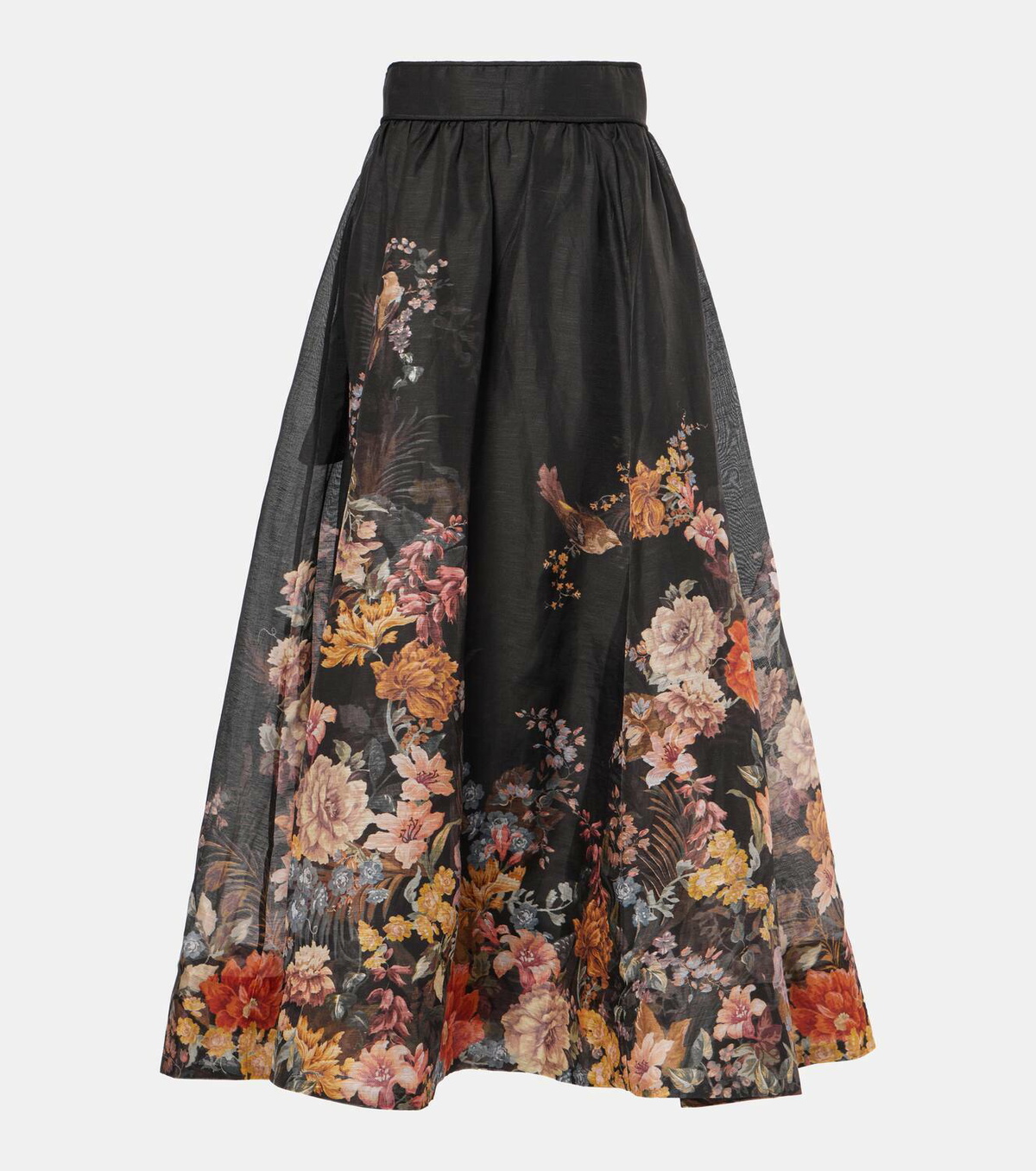 【Zimmermann】Pavilion floral linen and silk midi skirt Zimmermann Pavilion floral linen and silk midi skirt Zimmermann