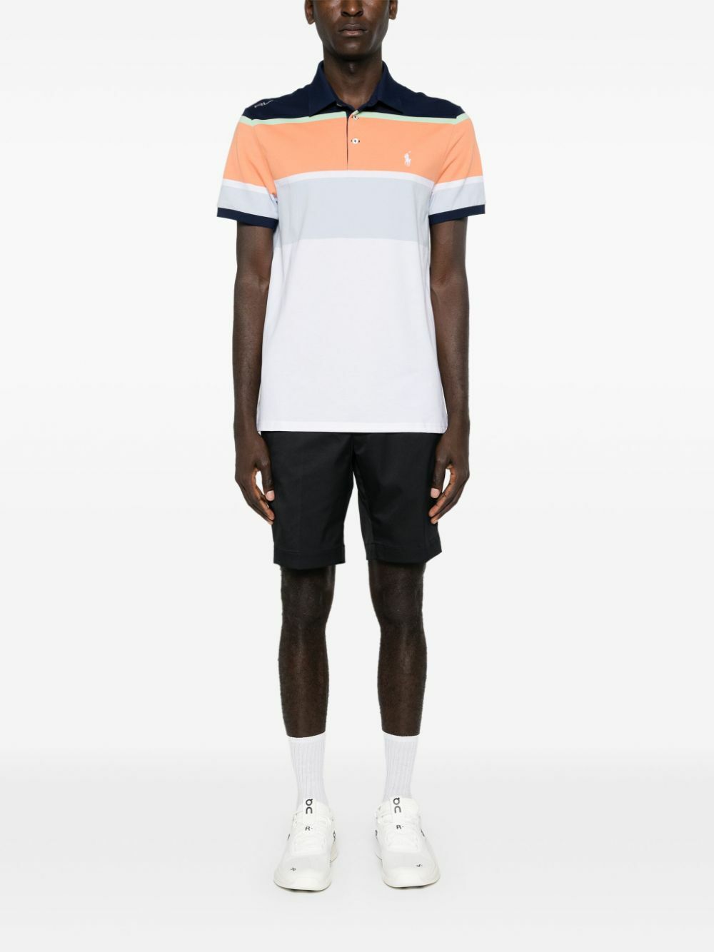 RLX Ralph Lauren White Striped Polo Shirt