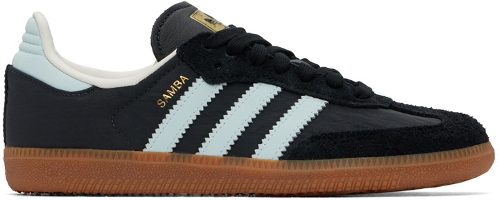 Photo: adidas Originals Gray & Blue Samba OG Sneakers