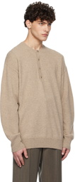YLÈVE Beige Cashmere Henley