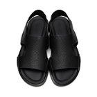 Giorgio Armani Black Calfskin Adria Sandals
